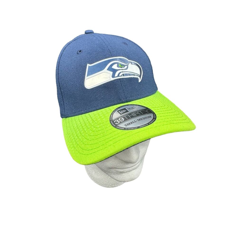 Seattle Seahawks Hat Mens Small Medium Blue New Era 39 Thirty Football NFL